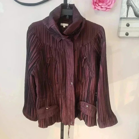 UBU Burgundy Crinkle Jacket - Picture 1 of 11